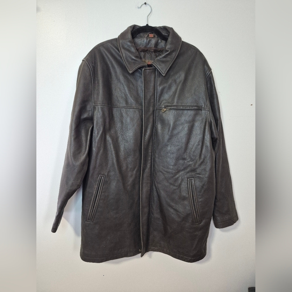 Danier Dark Brown Leather Trench Coat